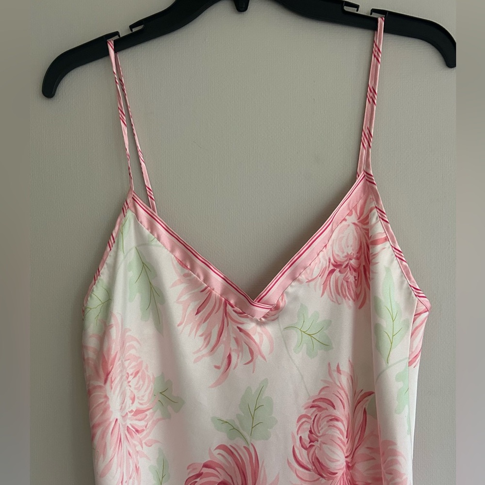 VTG Y2K Pastel Floral Satin Bias Slip Dress Fairy Coquette Romantic Lingerie S - Picture 4 of 9